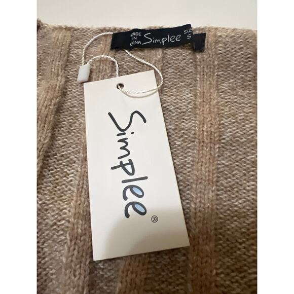 Simplee Boho Button Down V-Neck Raglan Sleeve Sweater Cardigan NWT Size S - Picture 10 of 12